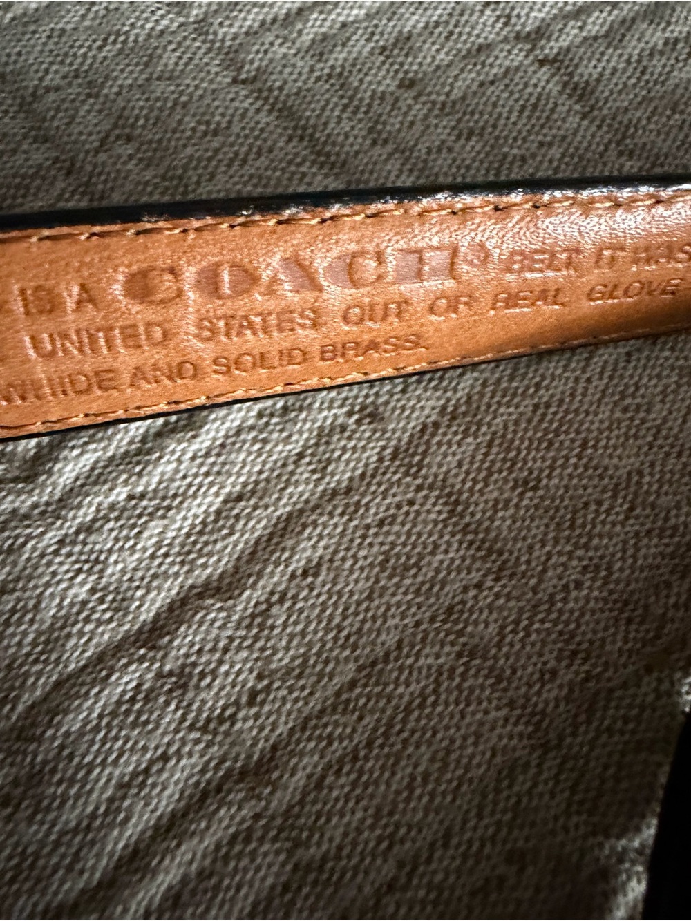 Coach Vintage Navy Blue Skinny Leather Belt womens Y2K Gold Brass Buckle Size s - Picture 5 of 9